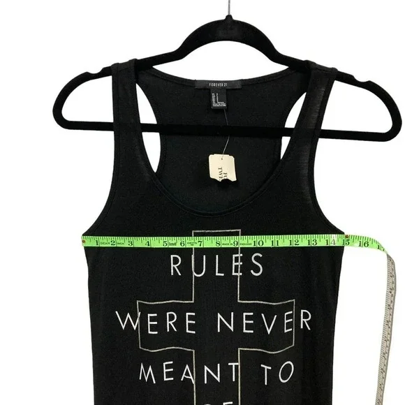 Forever 21 Black Maxi‎ Dress, Size Small, Graphic Message with Cross, New w Tags - Picture 5 of 8